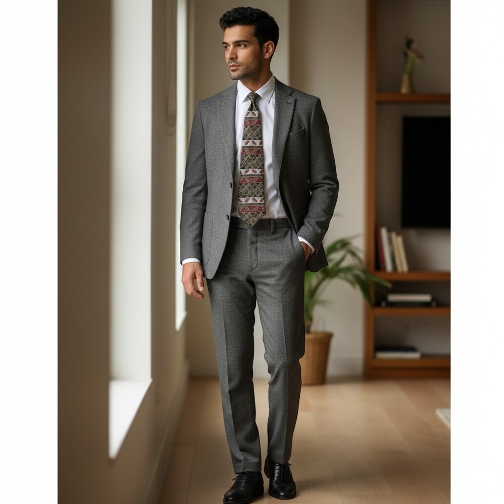 Bill‎ Blass Black and Red Geometric Tie